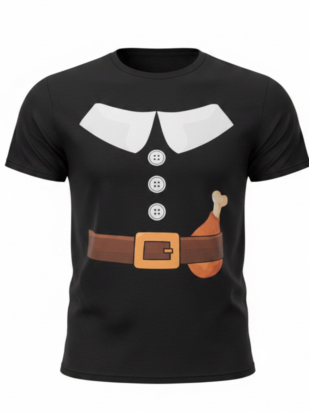 NWOT Thanksgiving Pilgrim Turkey Leg Costume Graphic T-Shirt